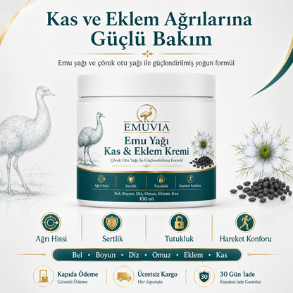 Emuvia- Emu Yağlı ve Çörek Otlu Ağrı Kremi