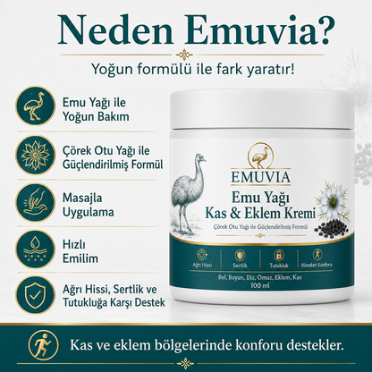 Emuvia- Emu Yağlı ve Çörek Otlu Ağrı Kremi